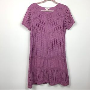 Sundance Catalog Dress 12 Purple Cotton Midi